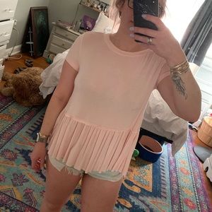 girly pink tunic ruffle top